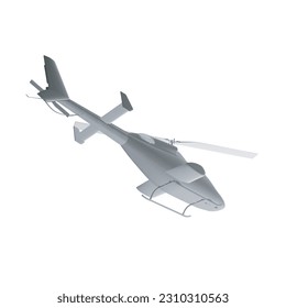 Helicopter detailed polygonal. Vector isolated on a white background. Adult military helicopter coloring page for book. Copter and Aircraft. Vector illustration. Polygonal illustrate. 3D..