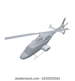 Helicopter detailed polygonal. Vector isolated on a white background. Adult military helicopter coloring page for book. Copter and Aircraft. Vector illustration. Polygonal illustrate. 3D..