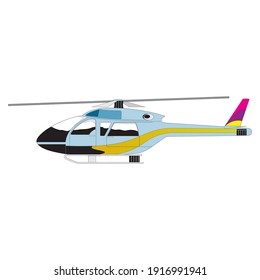 Silhouette detallada de helicóptero. Vector EPS 10 aislado en fondo blanco