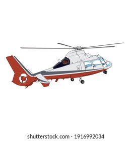 Silhouette detallada de helicóptero. Vector EPS 10 aislado en fondo blanco