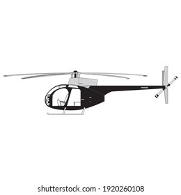 Helicopter detailed silhouette. Vector EPS 10 isolated on a white background