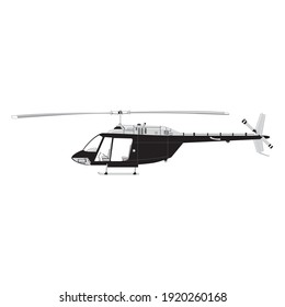 Silhouette detallada de helicóptero. Vector EPS 10 aislado en fondo blanco