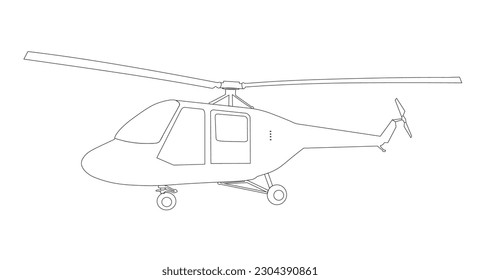Helicopter detailed vector isolated on a white background