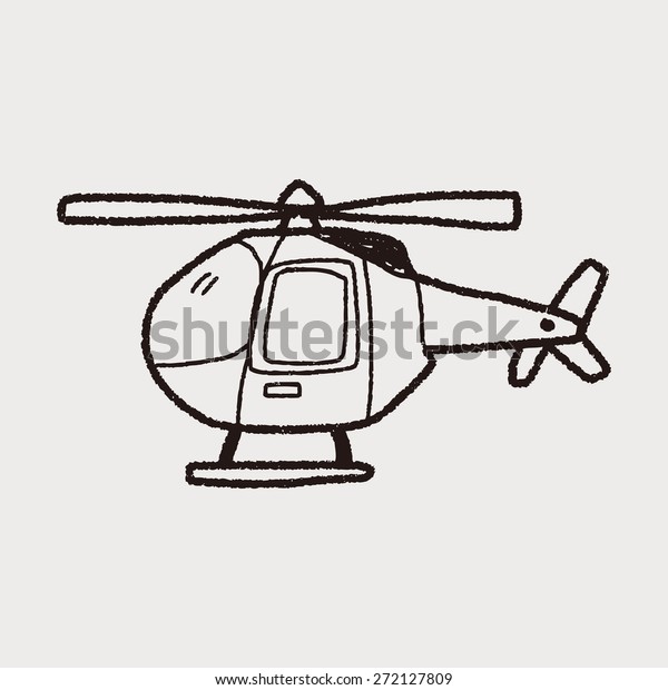 Hakuun Helicopter Doodle Liittyva Vektorikuva Rojaltivapaa 272127809