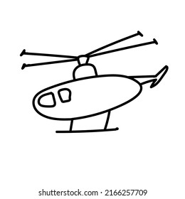 Helicopter doodle hand drawn vector illustration