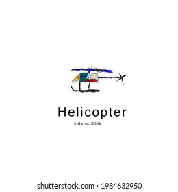Helicopter doodle  isolated vector Illustration
