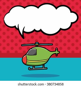 helicopter doodle, speech bubble