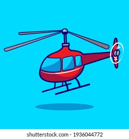 helicopter down cartoon vector icon illustration air transportation icon concept isolated vector flat cartoon style