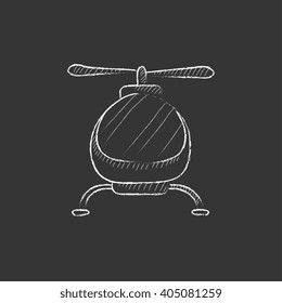 Helicopter. Drawn in chalk icon.