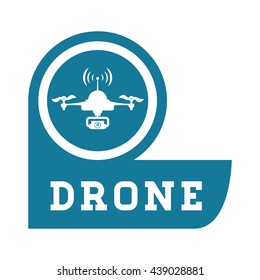 Helicopter drone design. technology icon, vector graphic