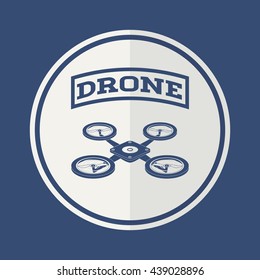 Helicopter drone design. technology icon, vector graphic
