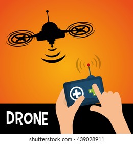 Helicopter drone design. technology icon, vector graphic