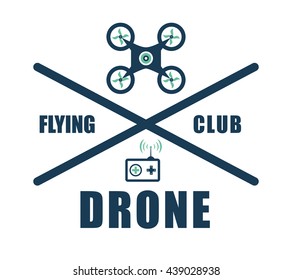 Helicopter drone design. technology icon, vector graphic