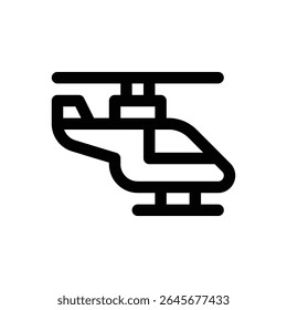 Helicopter. Editable stroke vector icon.