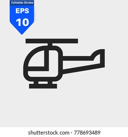 Helicopter editable stroke vector icon