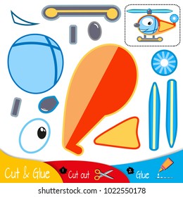 Helicopter. Education paper game for preshool children. Rotorcraft. Vector illustration.