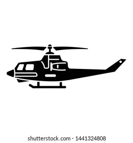 Helicopter fighter icon. Simple illustration of helicopter fighter vector icon for web design isolated on white background
