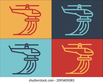 Helicopter Firefighter Logo Template, Simple Flat Icon of helicopter,fire,danger