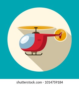 Helicopter Flat Design Symbol. Vector Icon.