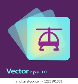 Icono plano del helicóptero