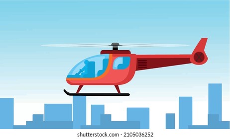 helicopter flat icon illustration of vector graphic