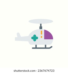 helicopter flat icon, isolated hospital icon in light background, perfect for website, blog, logo, graphic design, social media, UI, mobile app