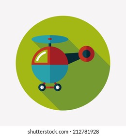 helicopter flat icon with long shadow,eps10