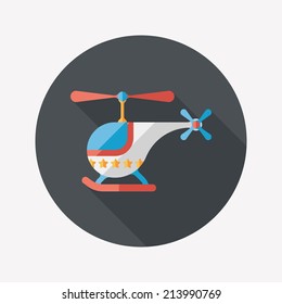 helicopter flat icon with long shadow,eps10