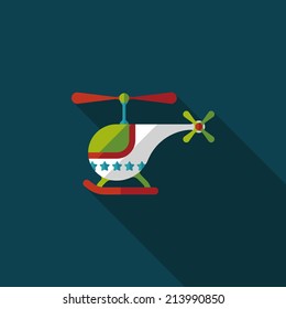 helicopter flat icon with long shadow,eps10