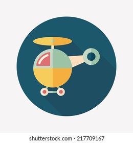 helicopter flat icon with long shadow,eps10
