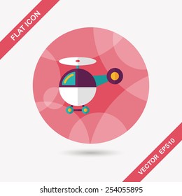 helicopter flat icon with long shadow,eps10