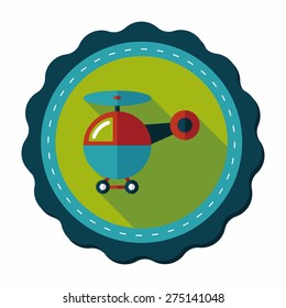 helicopter flat icon with long shadow,eps10
