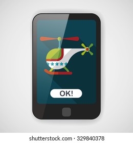 helicopter flat icon with long shadow,eps10