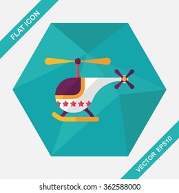 helicopter flat icon with long shadow,eps10