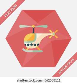 helicopter flat icon with long shadow,eps10