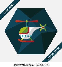 helicopter flat icon with long shadow,eps10