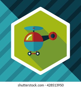 helicopter flat icon with long shadow,eps10