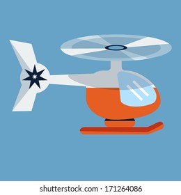 Helicopter flat illustration