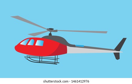 Helicopter Flat Illustration Design Vector