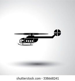 Helicopter flat sign icon