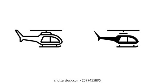 Helicopter flat simple vector icons illustration set.