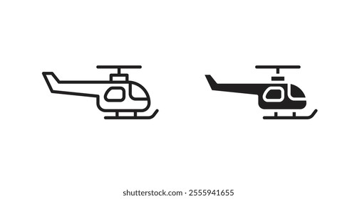 Helicopter flat simple vector symbols illustration.