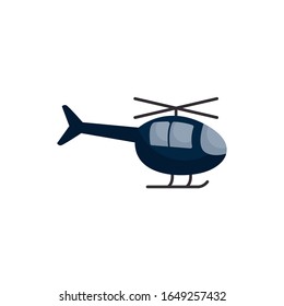 Helicopter flat style icon design, Plane vehicle transportation fly air travel aircraft flight aviation and sky theme Vector illustration