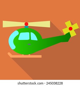 helicopter flat style Icon and illustration