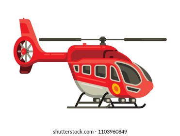 Helicopter flat style vector illustration