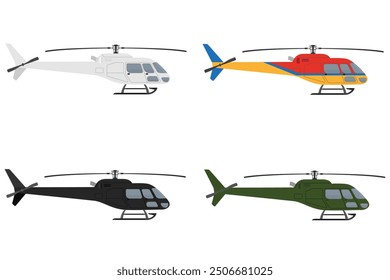 helicopter flat style vector illustration isolated on white background