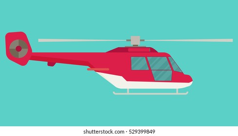 Helicopter in flat style. Vector illustration.