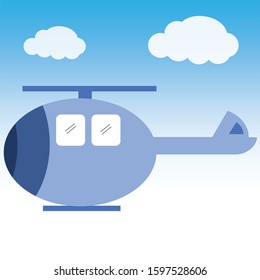 helicopter flat vector for kindergarten school and kids props