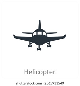 Helicopter and flight icon concept