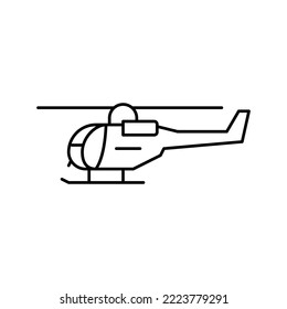 vector de icono de línea de escuela de vuelo de helicóptero. señal de la escuela de vuelo de helicóptero. símbolo de contorno aislado ilustración negra